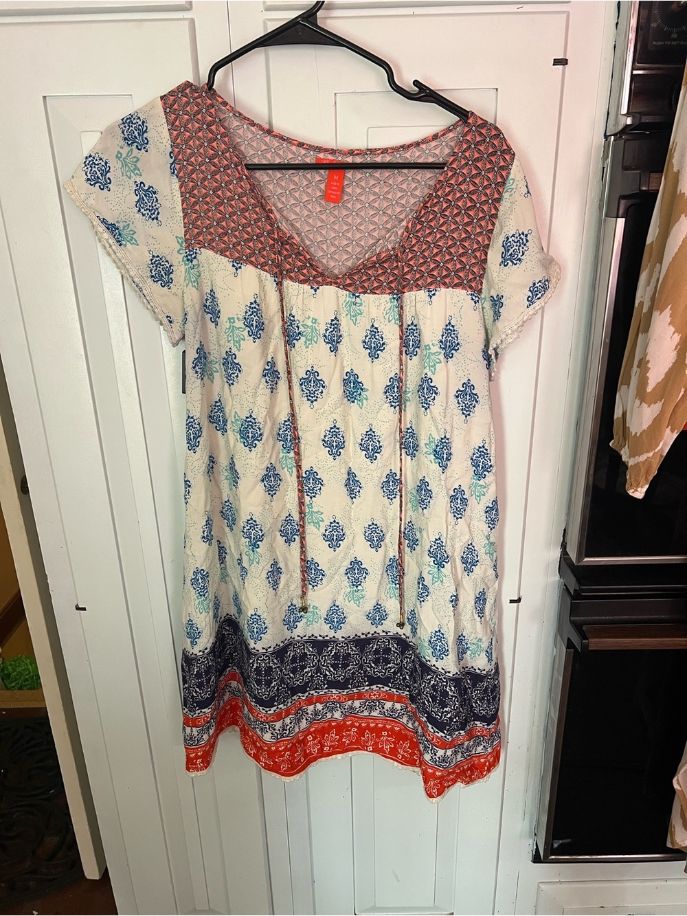 Chelsea & Violet Coral and Navy Printed Tunic